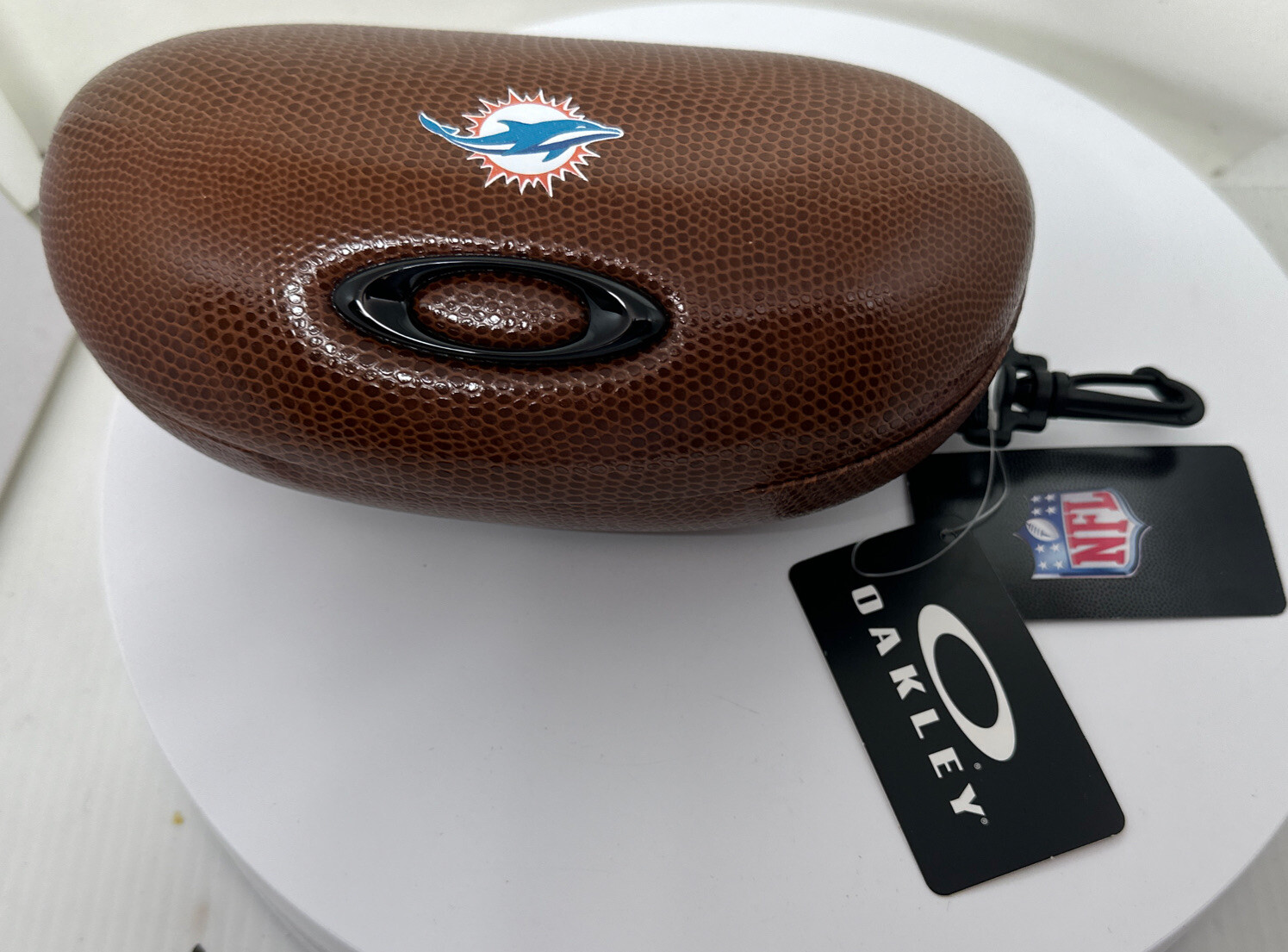 New Oakley NFL Miami Dolphins Sunglasses Clamshell Hard Case NWT