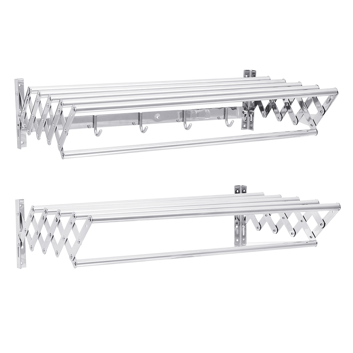 Stainless Steel Wall Mounted Expandable Clothes Drying Rack Towel Rack