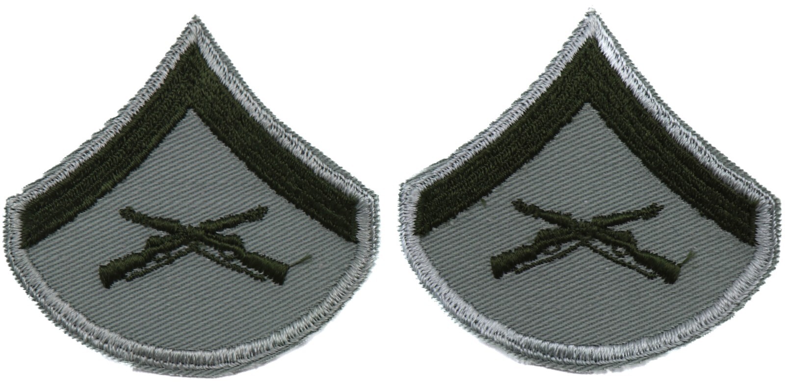 2 Vietnam USMC Lance Corporal Marines E3 Chevrons Patch Pair Green Tan
