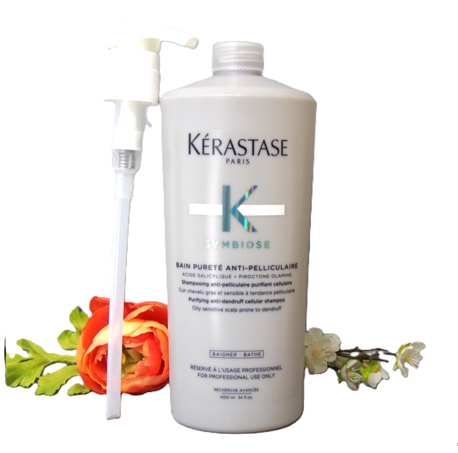 WITH PUMP Kerastase Symbiose Bain Purete Anti-Pelliculaire Shampoo 34oz / 1000ml