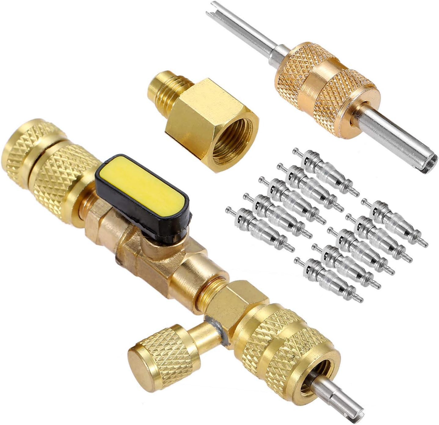 R410A R22 Valve Core Remover Installer Tool with Dual Size SAE 1/4 & 5/16 Port,