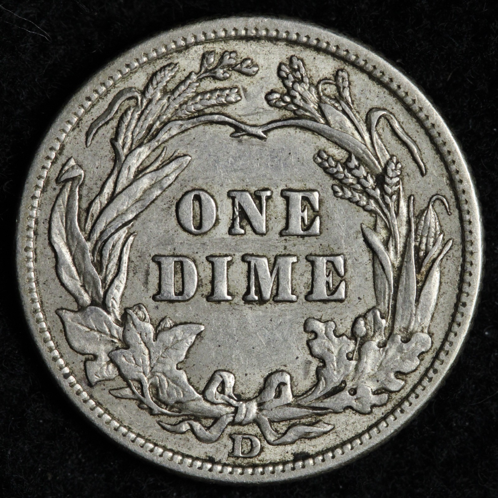 1908-D Barber Silver Dime AU E351 GOEM