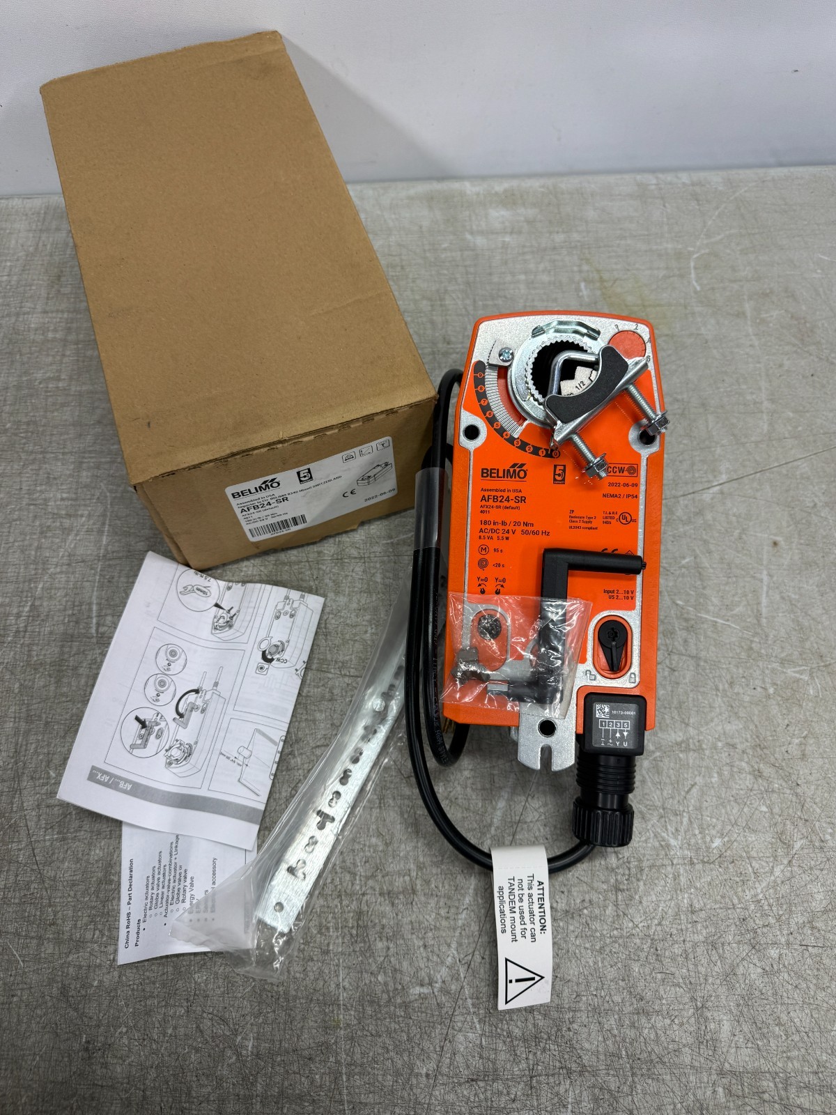 BELIMO AFB24-SR Spring Return Damper Fail-Safe Actuator 24Vac/dc 180in-lb NEW