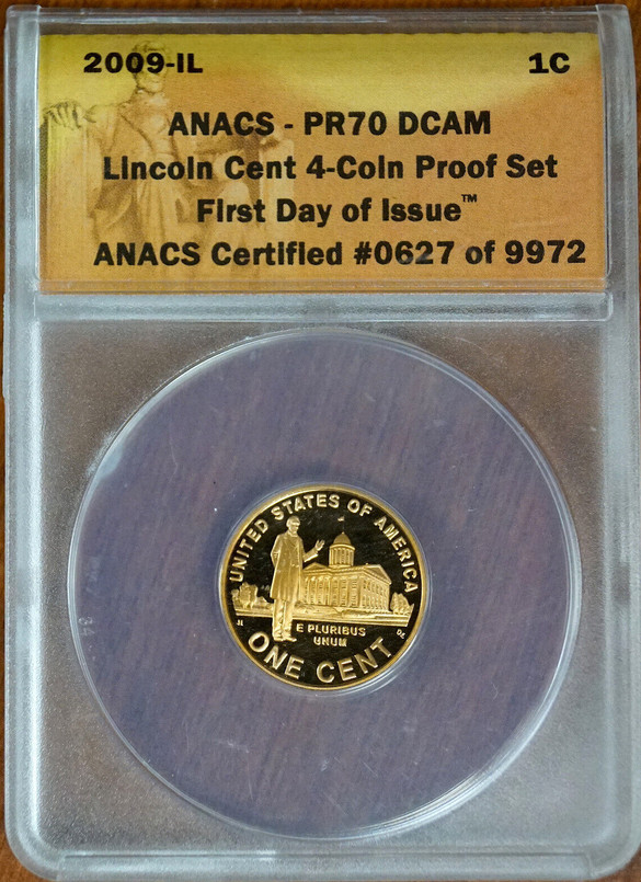 :2009-S 1C LINCOLN BICENTENNIAL ILLINOIS ORATORY PROOF 70 DEEP-CAMEO TOP POP