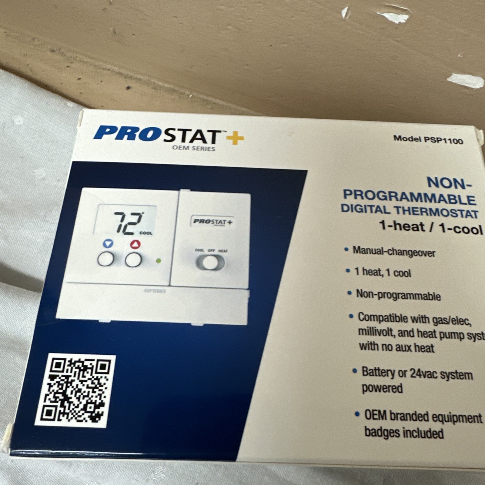 PROSTAT OEM NON PROGRAMMABLE DIGITAL THERMOSTAT 1 HEAT 1 COOL MODEL PSP1100 NEW