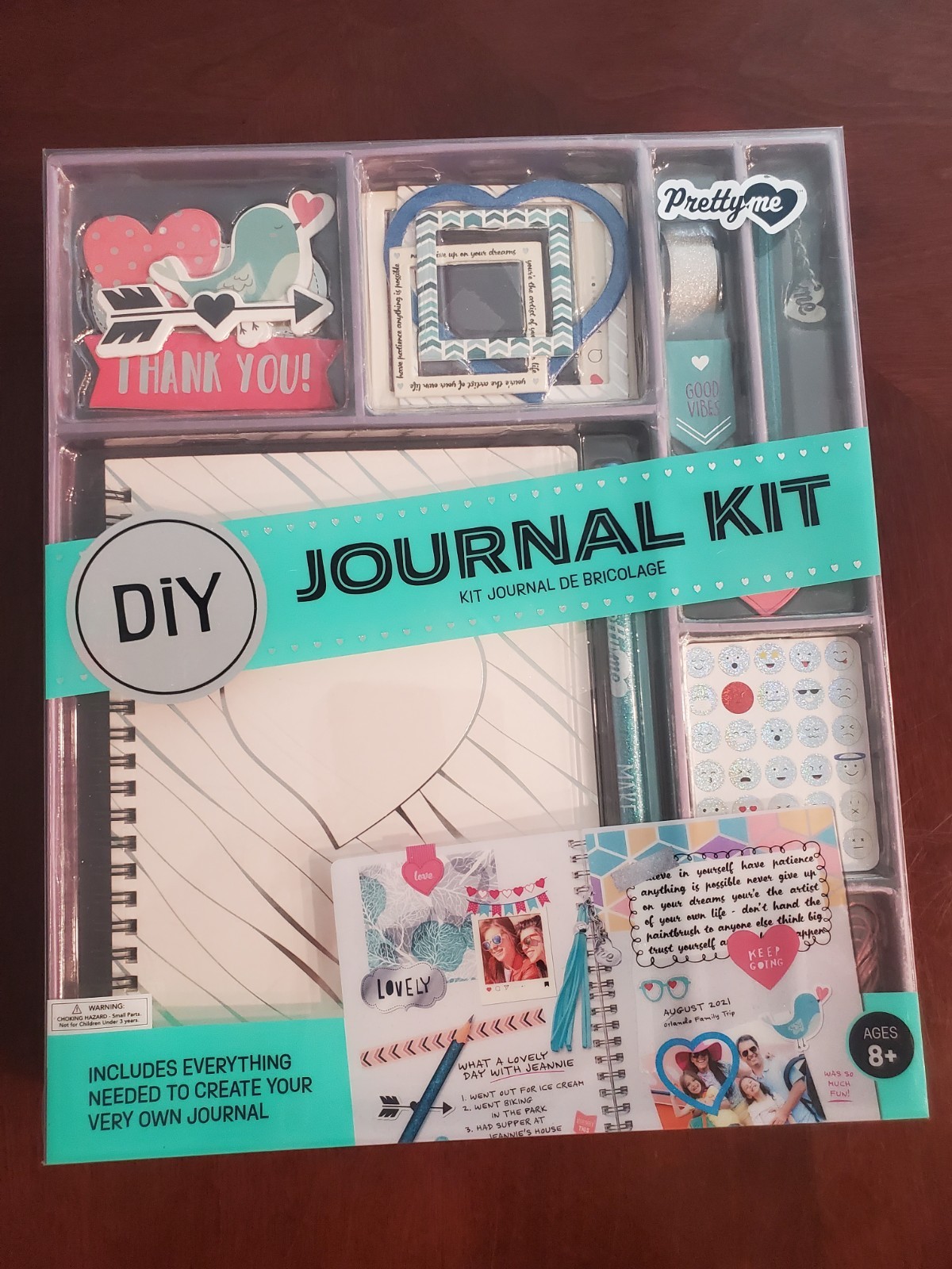 Pretty Me DIY Journal Kit New In Box, Journal, Stickers, Charms, Bookmarks, Gift