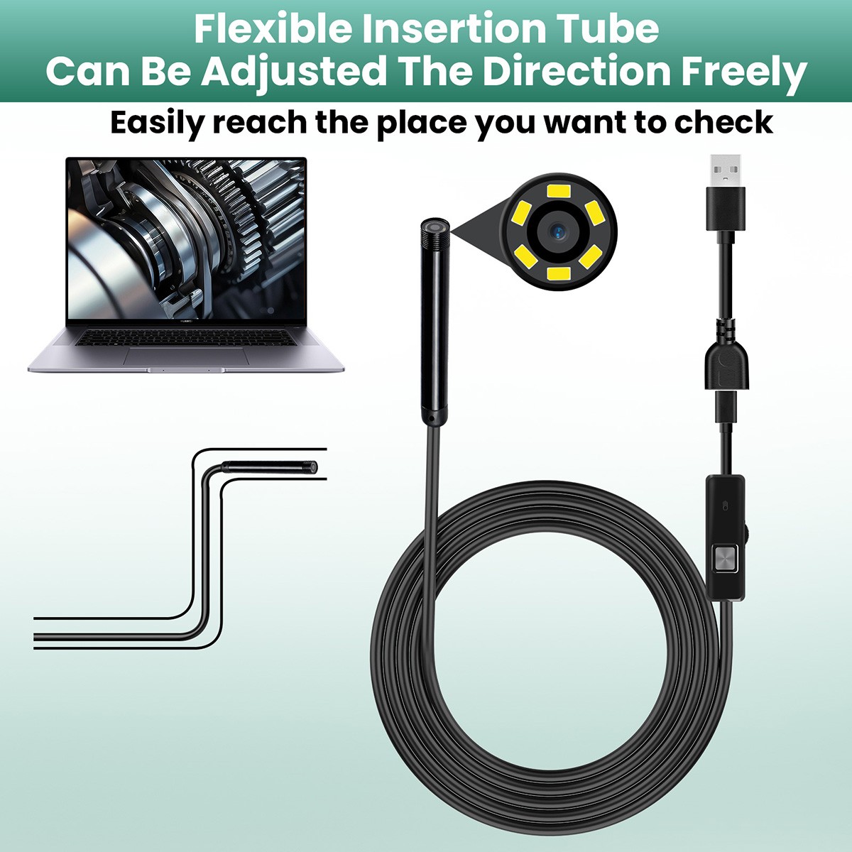 16.4ft/6.5ft Inspection Scope Camera For Android Cell Phone USB Type-C Endoscope