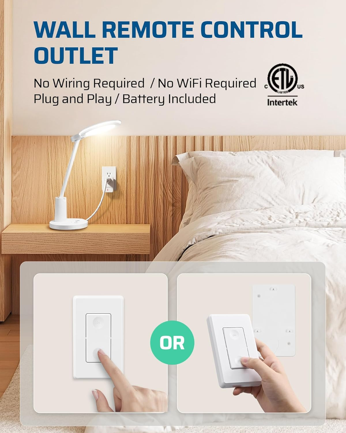 DEWENWILS Wireless Remote Wall Switch and Outlet,100ft RF Range, ETL Listed