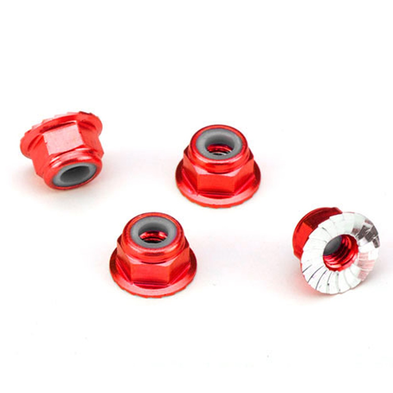 Traxxas 1/10 Slash 2WD VXL HD * Aluminum 4mm Flanged Nylon Locking Nuts, Red * 1