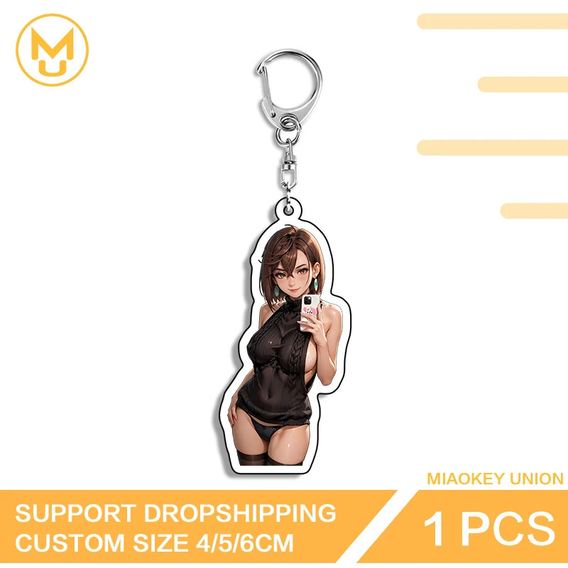 Trendy Momo Ayase Enchanting Attractive Lively Premium Double Sided Keyring