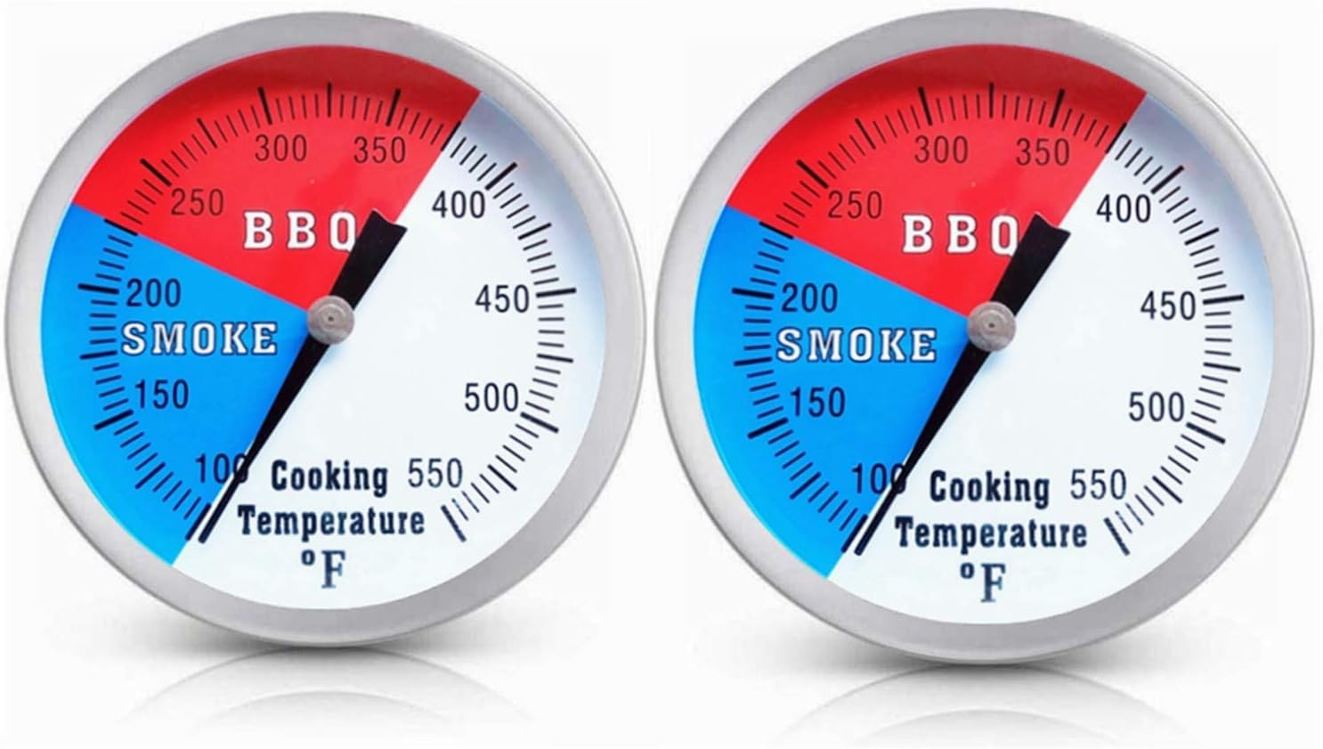 BBQ Grill Thermometer Gauge, 2 Pack Charcoal Grill Smoker Temperature Gauge Pit