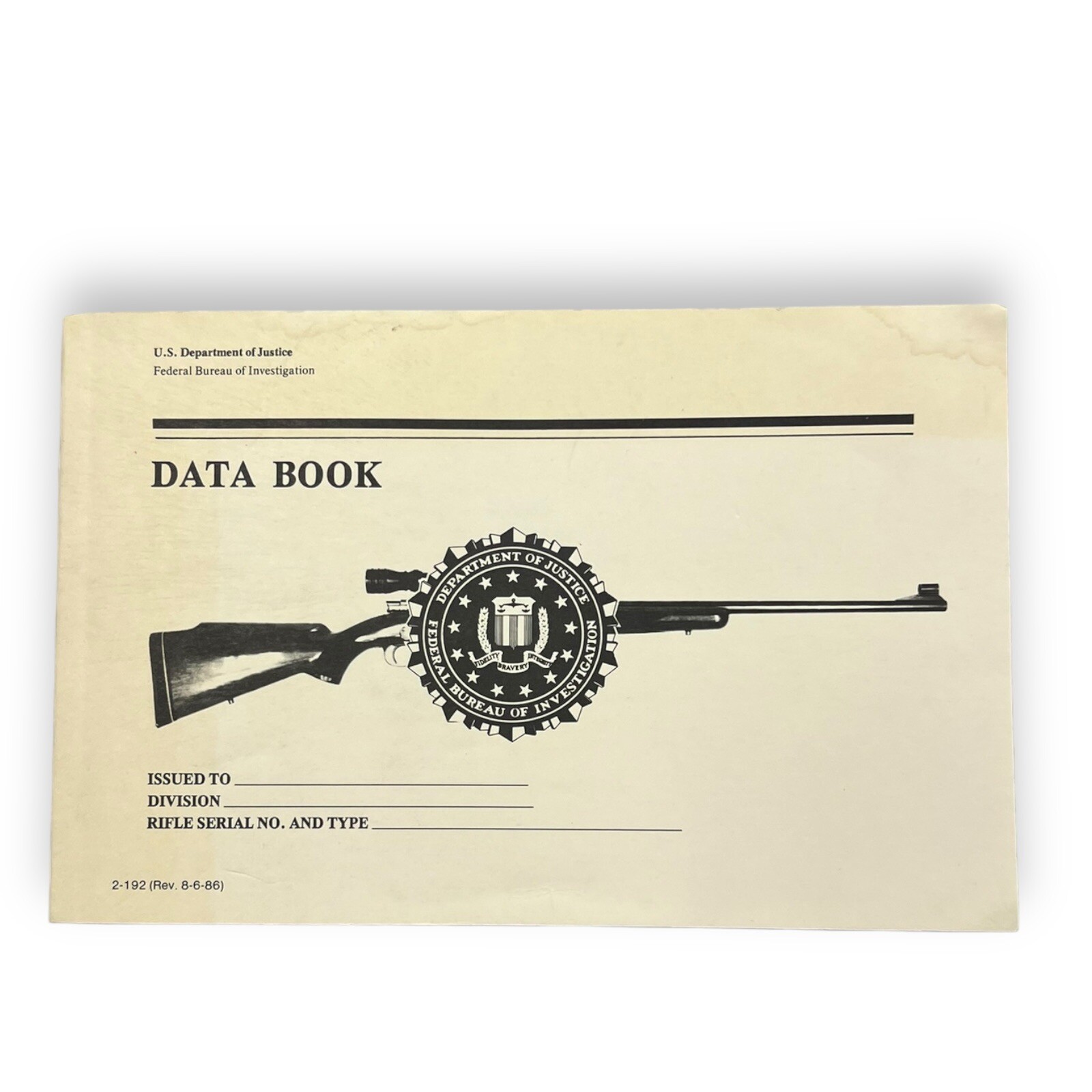 Department of Justice  DOJ  FBI   Sniper Data DOPE book New 2-192 Rev 7-7-97