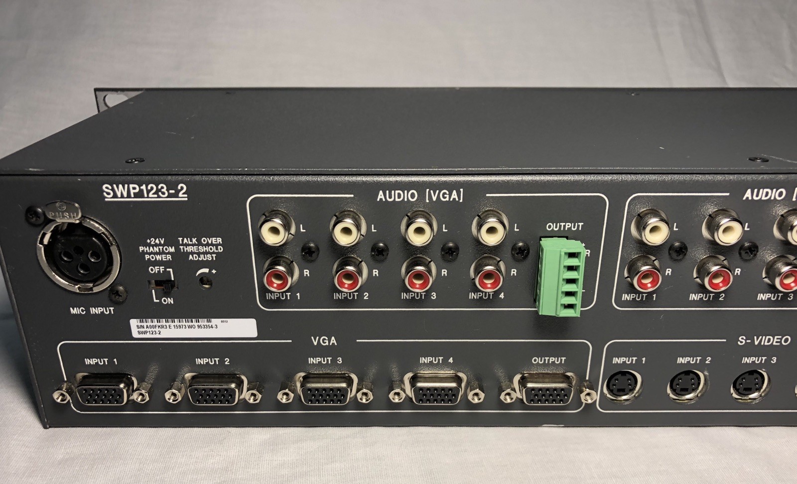 Extron Swp123 Presentation Switcher With Power Cable Rack Mount