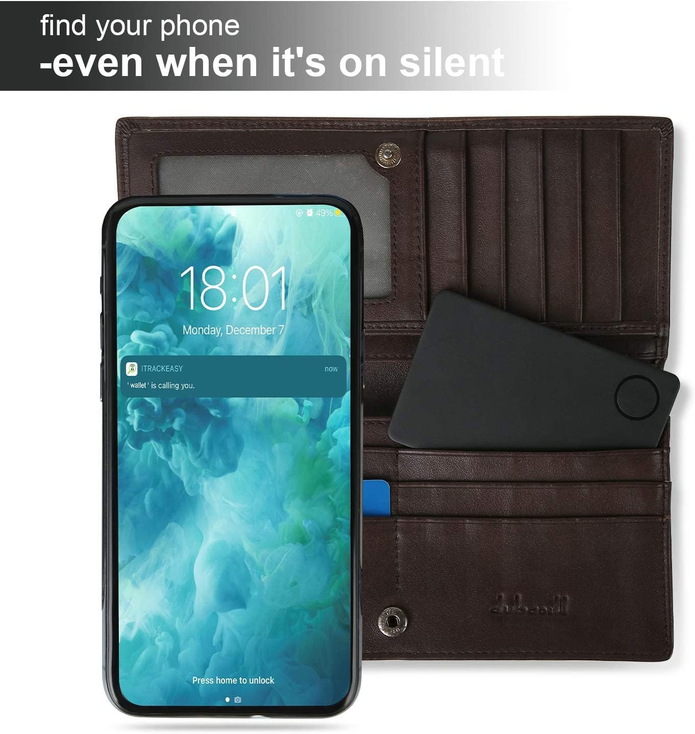 Wallet Tracker Card Finder Slim Locator Bluetooth Item Tracker Alarm Device SetU