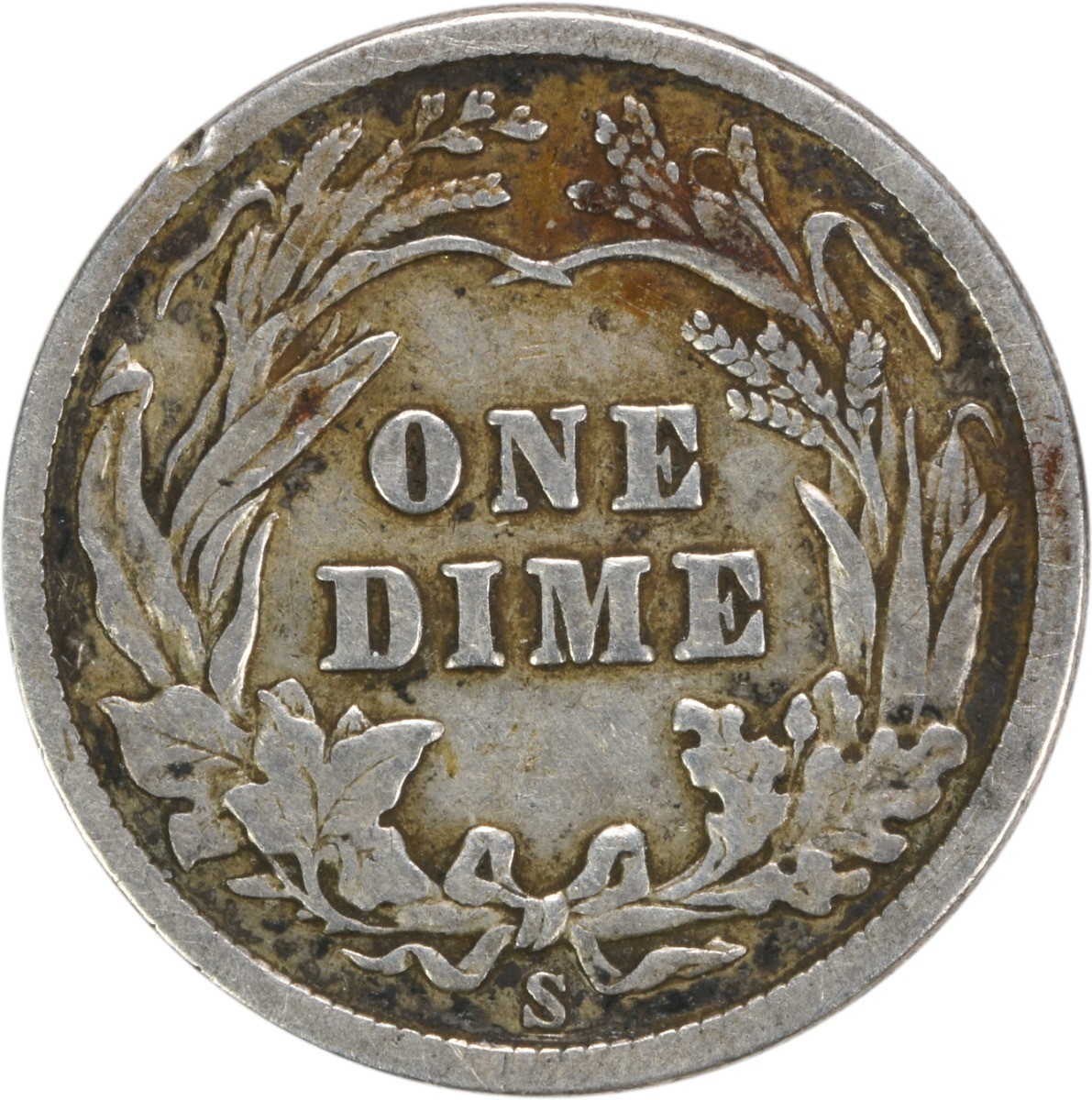 1909-S Barber Silver Dime VF Uncertified #312