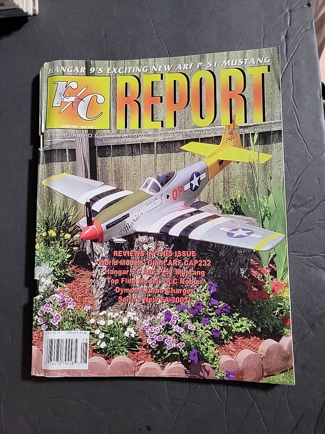 R/C Radio Control Report - 2002, August- HANAR 9'S EXCITING NEW ARF P-51 MISTANG