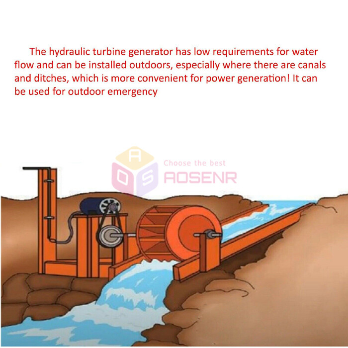Water Turbine Generator Hydroelectric Generating Unit Hydro Generator 50W