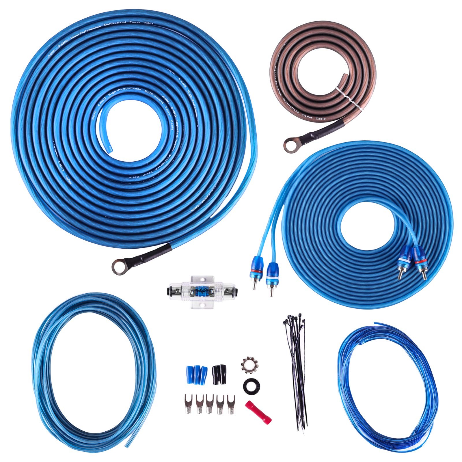 8 Gauge CCA Complete Amplifier Installation Wiring Kit, SKAR8MANL-CCA