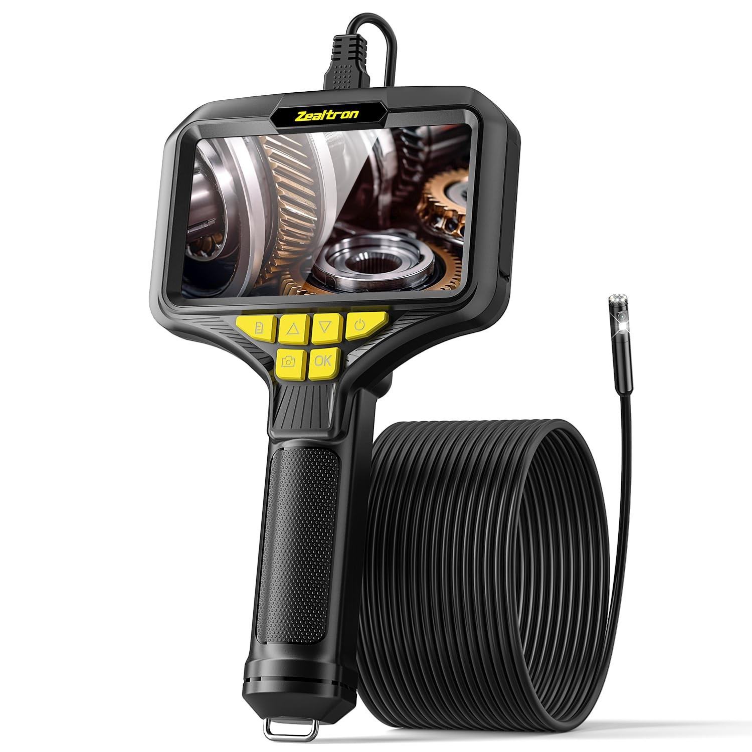 Dual Lens Endoscope Camera with Light, 5.0'' IPS Screen Inspection Camera, 10...