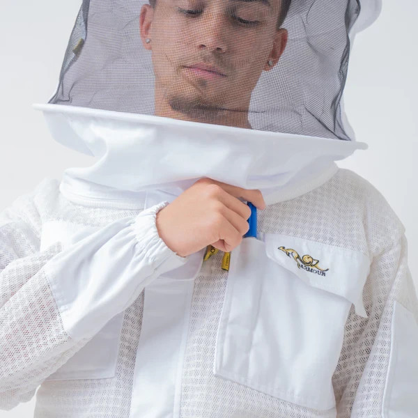 OZ ARMOUR 3 Layer Mesh Ventilated Beekeeping Jacket With Round Hat Veil