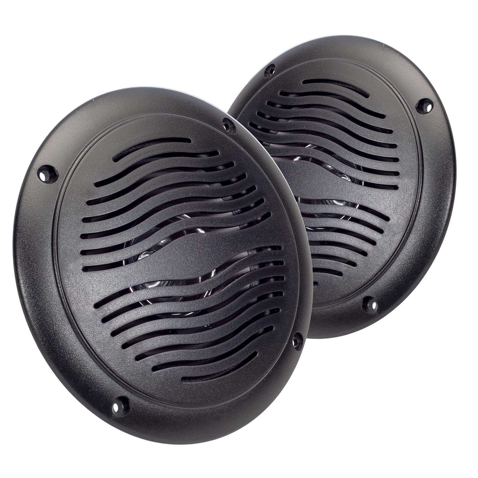 5-inch Water Resistant Outdoor Speakers, Dual Cone, 25W Peak Power, Black
