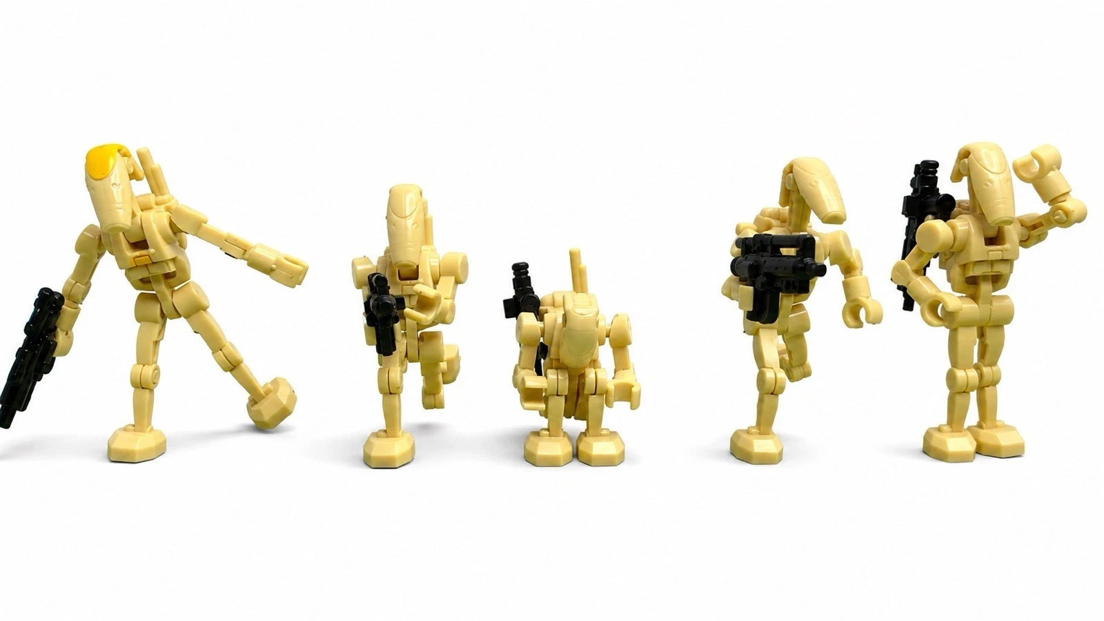 Set Of 5 Lego Star Wars Custom Articulated B1 Battle Droid minifigures Squad