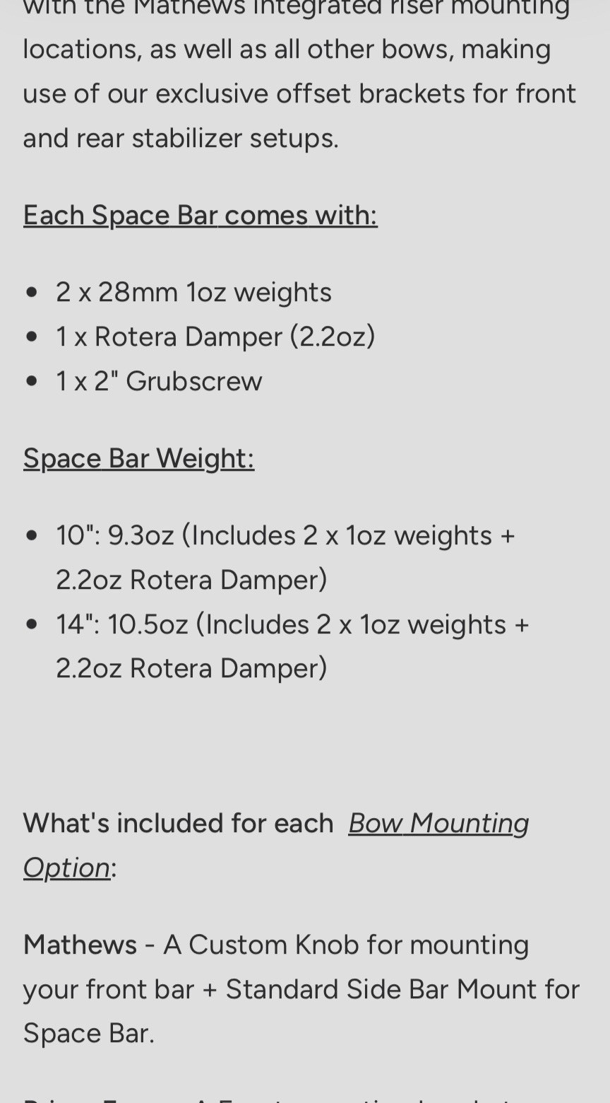 Quattro SpaceBar Stabilizer MAXX Package