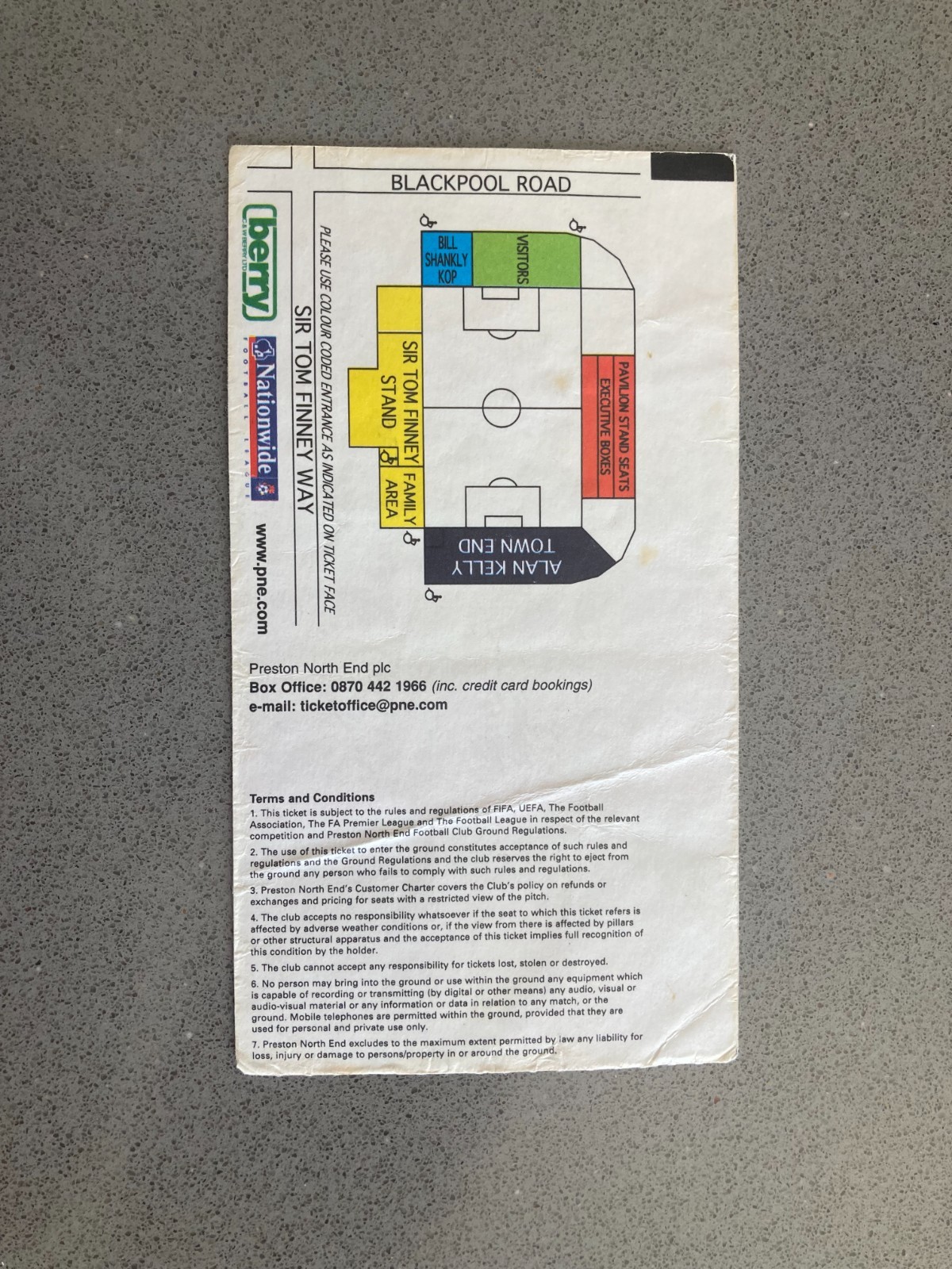 Preston North End v Burnley 2003-04 Match Ticket
