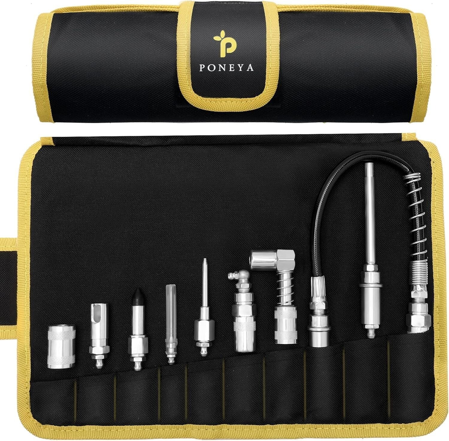 9 PCS Grease Gun Couplers, Quick Connect Greasing Accessory Kit with Grease ...