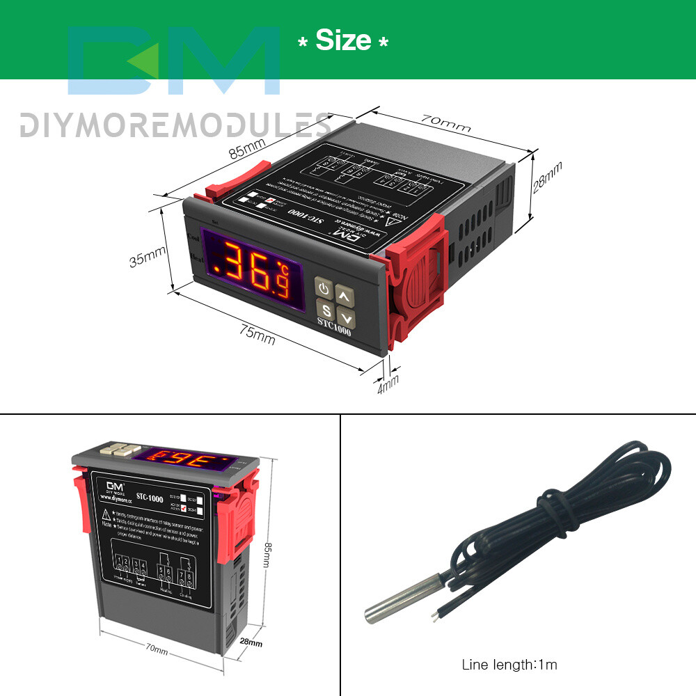 110-220V STC-1000 Temperature Controller Temp Sensor Thermostat Control Digital