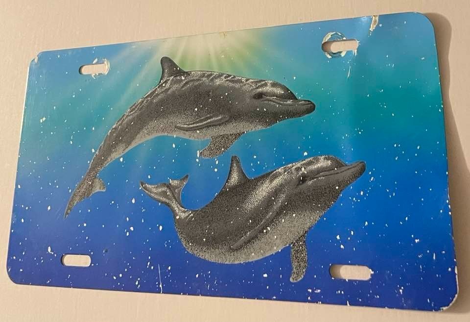 Dolphins Novelty License Plate Ocean Scene Bottlenose
