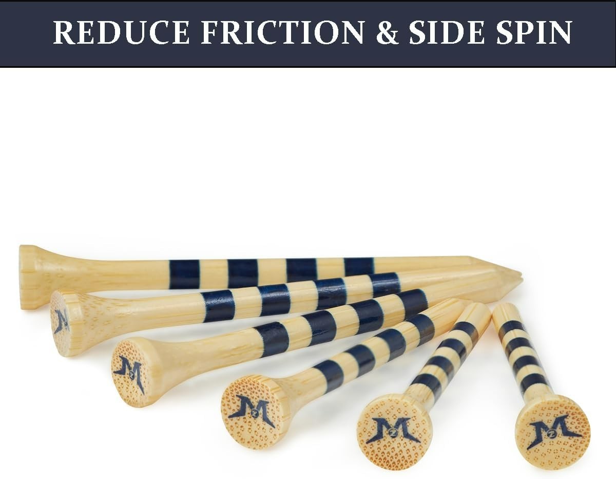 High-Performance Golf Tees in Bamboo 50-Pack | Customizable Height Options