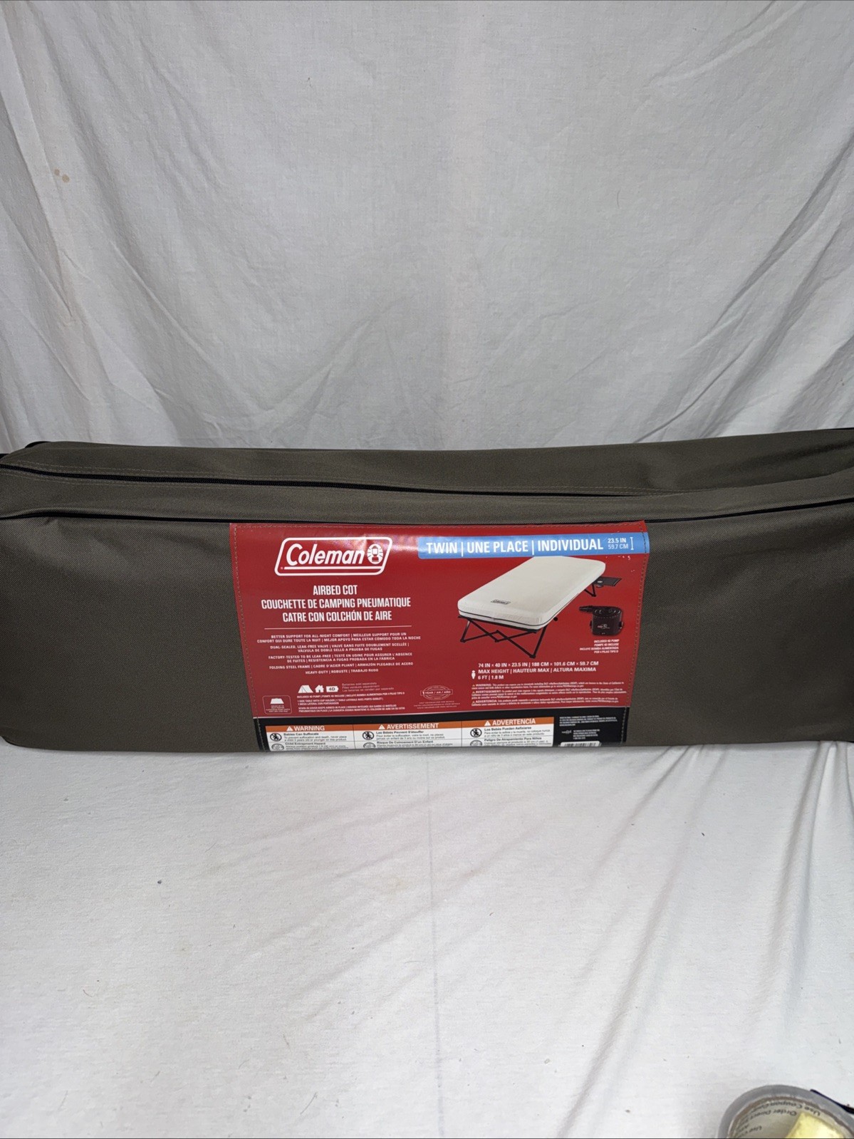 Coleman twin cairbad cot with 4d pump NWT New Unopened 4D