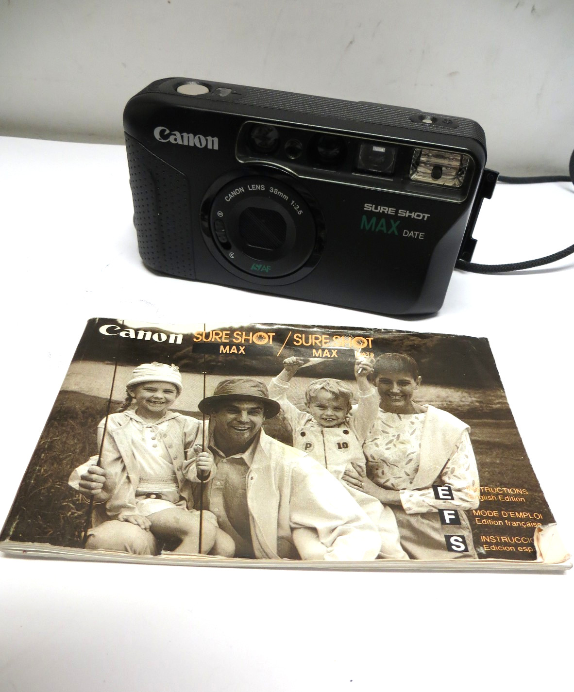 Canon Sure Shot Max Date 35mm Film Camera 38mm f/3.5 Lens Read Works