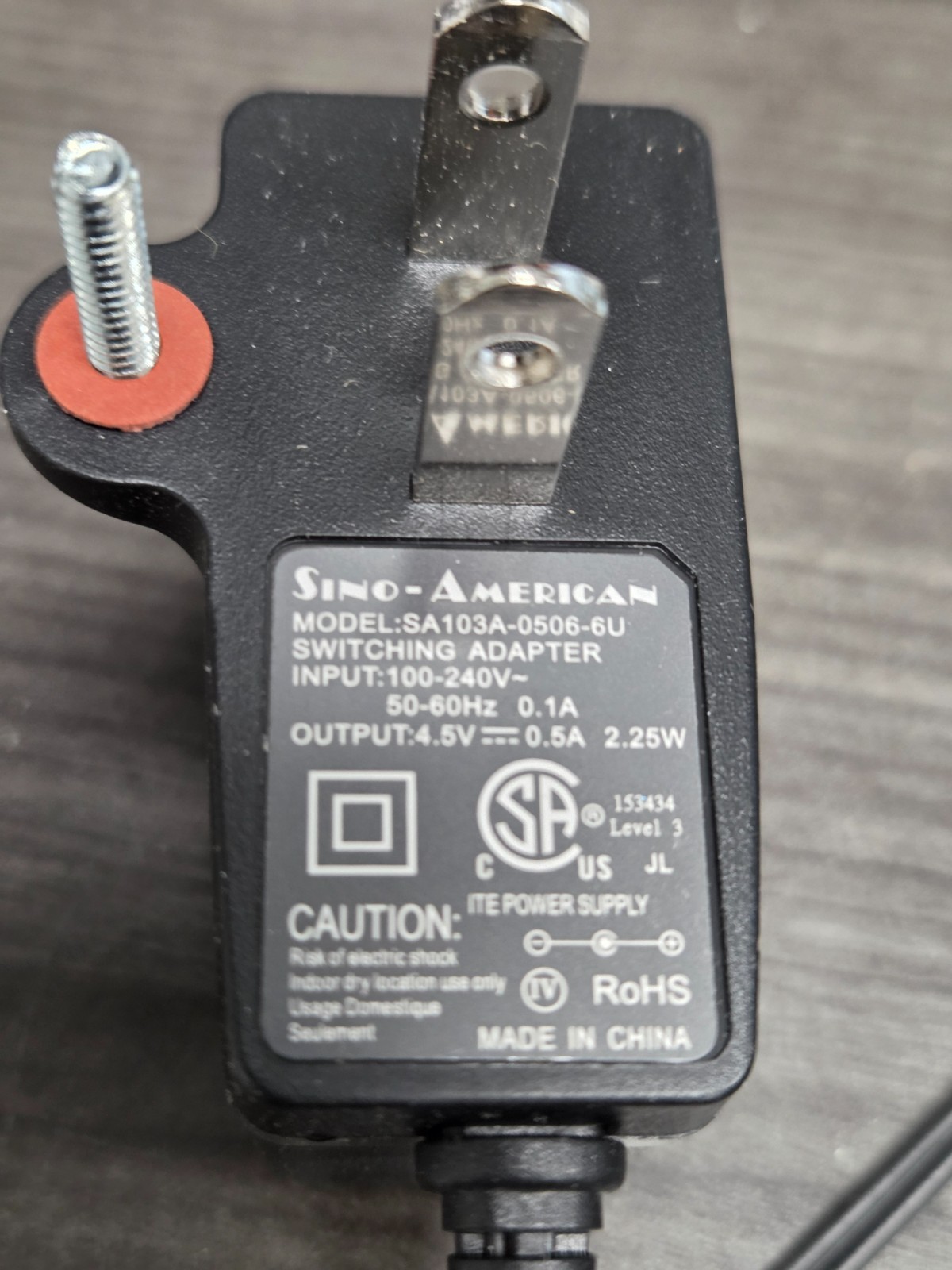 NEW DSC WT5500X Power Supply 4.5V .5A Mini