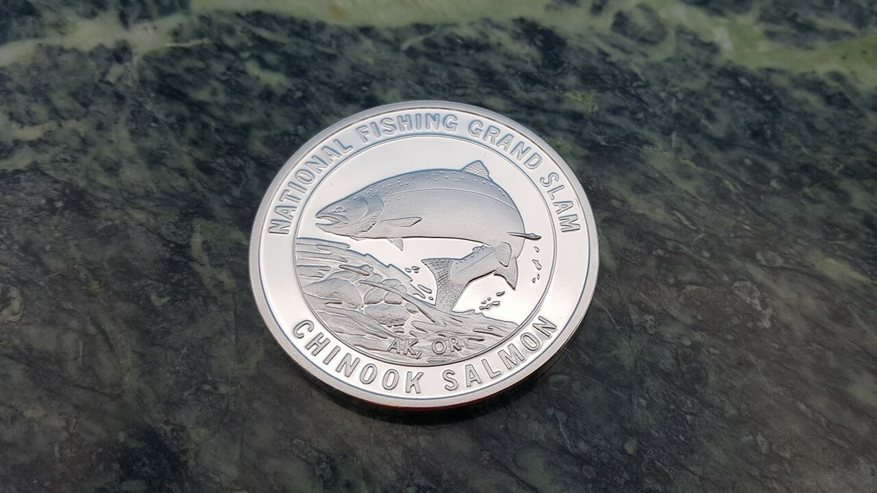 Chinook Salmon North American Fishing Club Grand Slam Silver Plate Coin