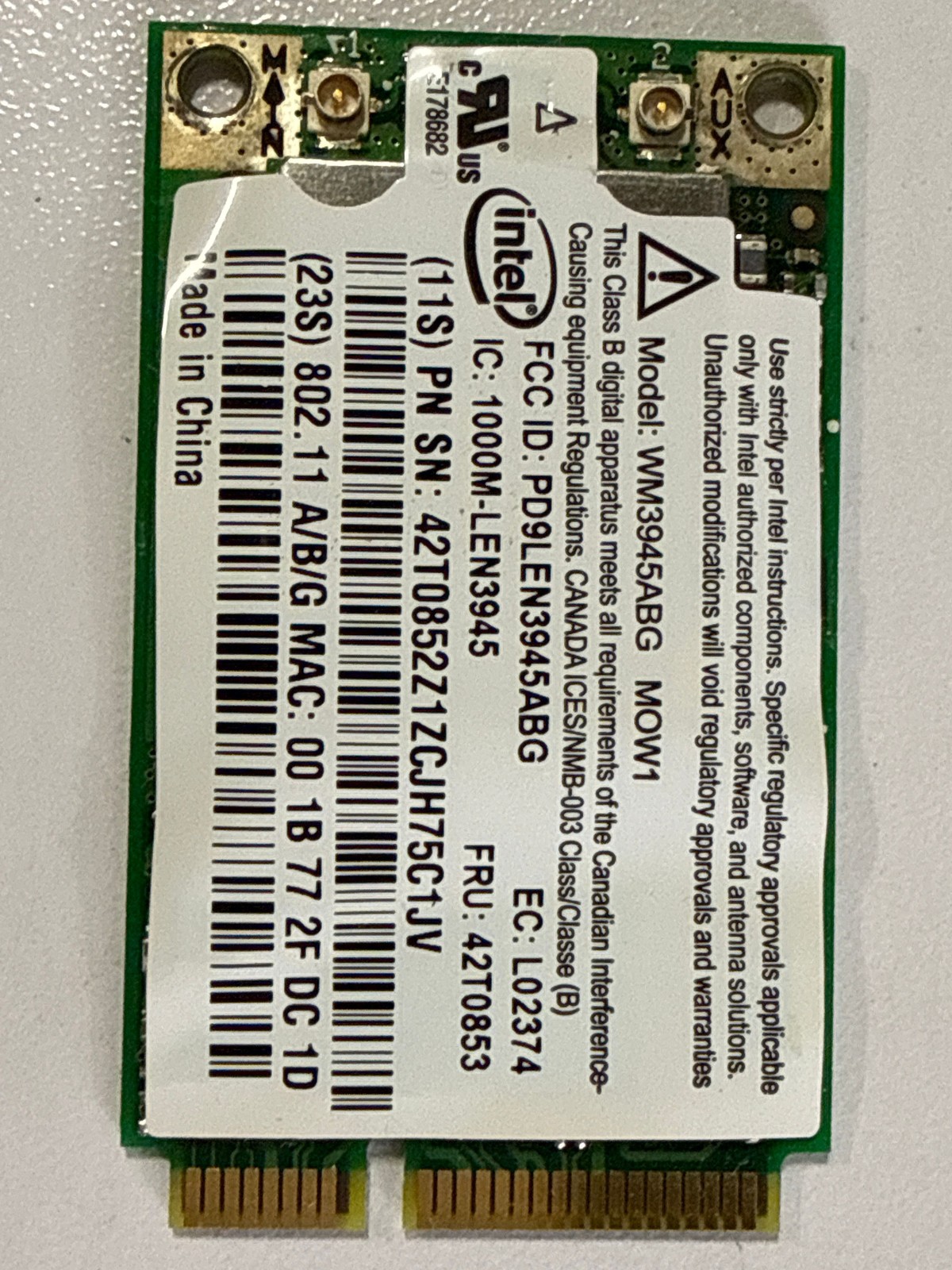Intel WM3945ABG