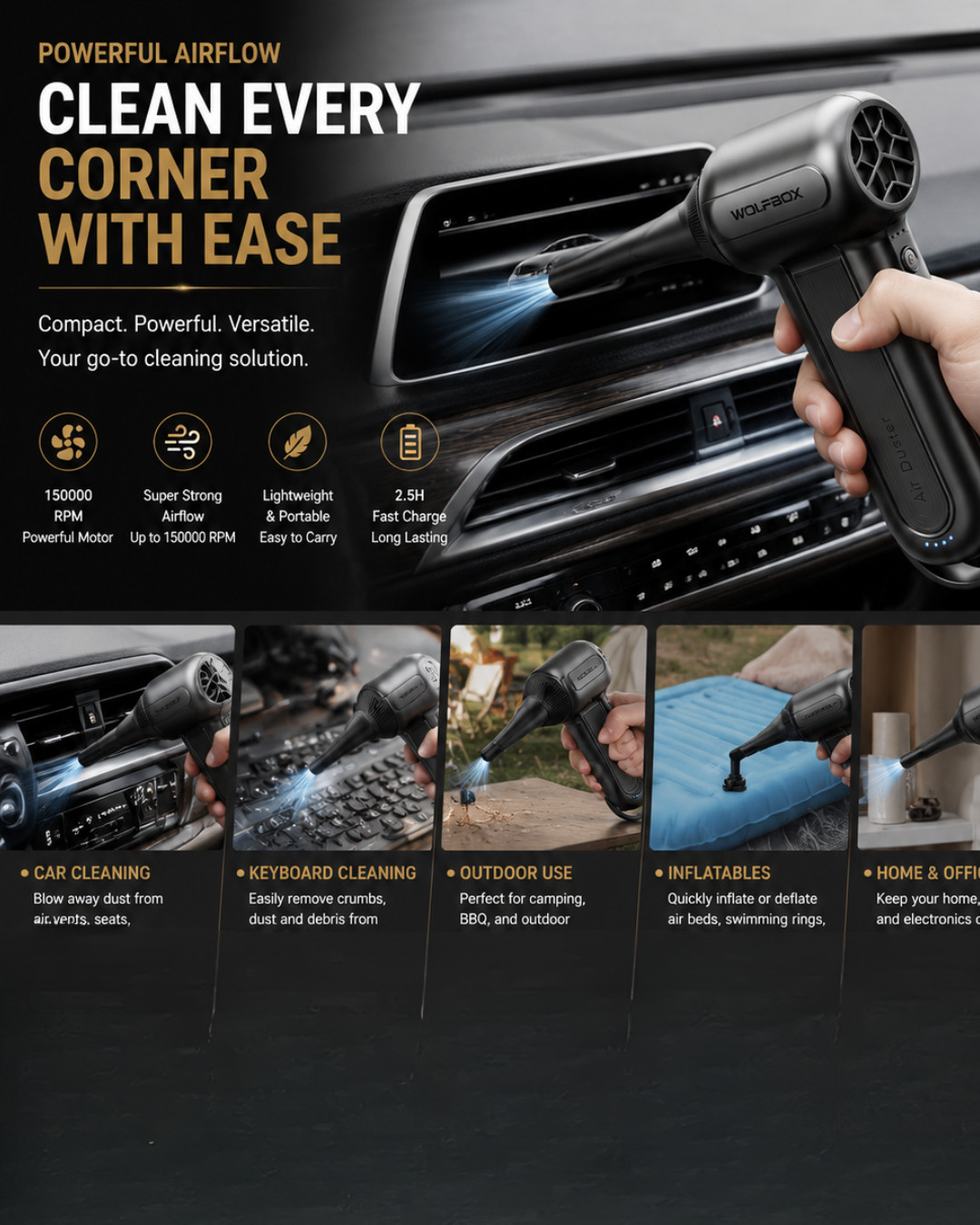 Premium Wireless Air Blower & Duster