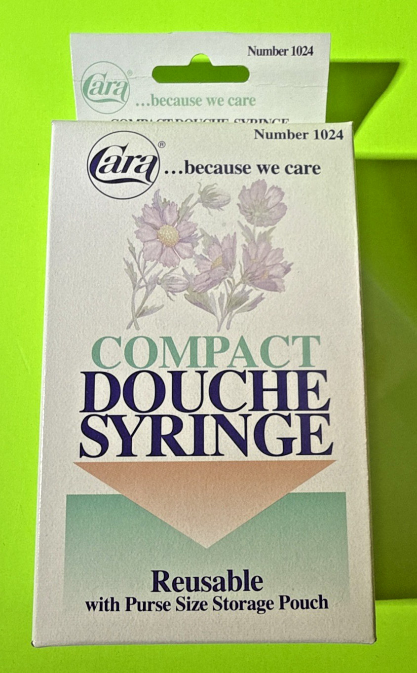 CARA COMPACT DOUCHE SYRINGE. Reusable, with purse size storage pouch