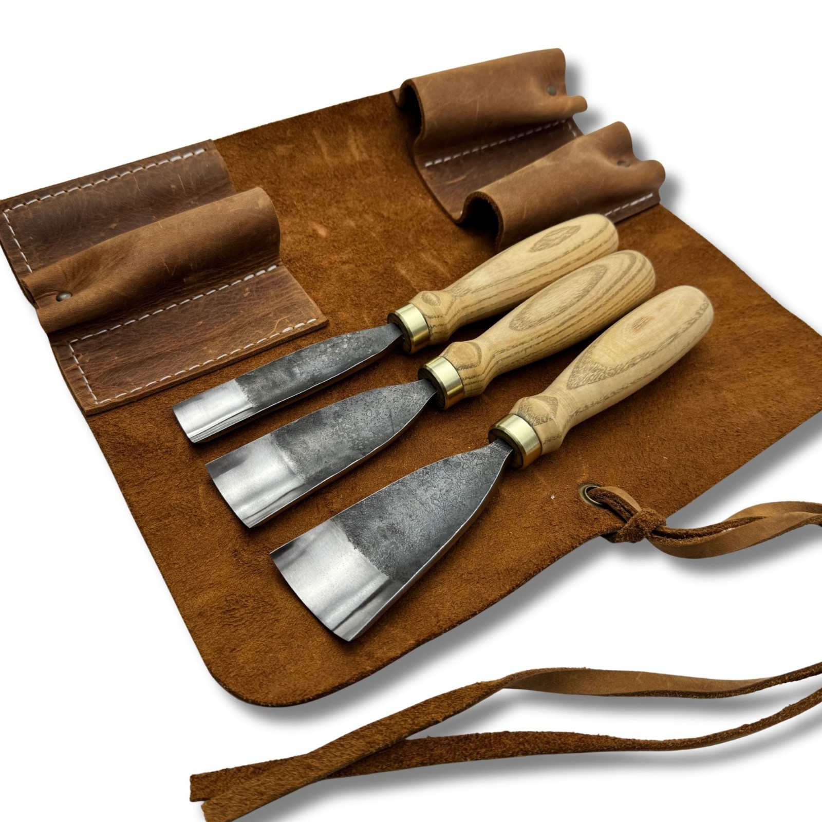 Wood Carving Gouges – Hand-Forged 52100 Steel Blades, Ash Handles, Custom Sizes