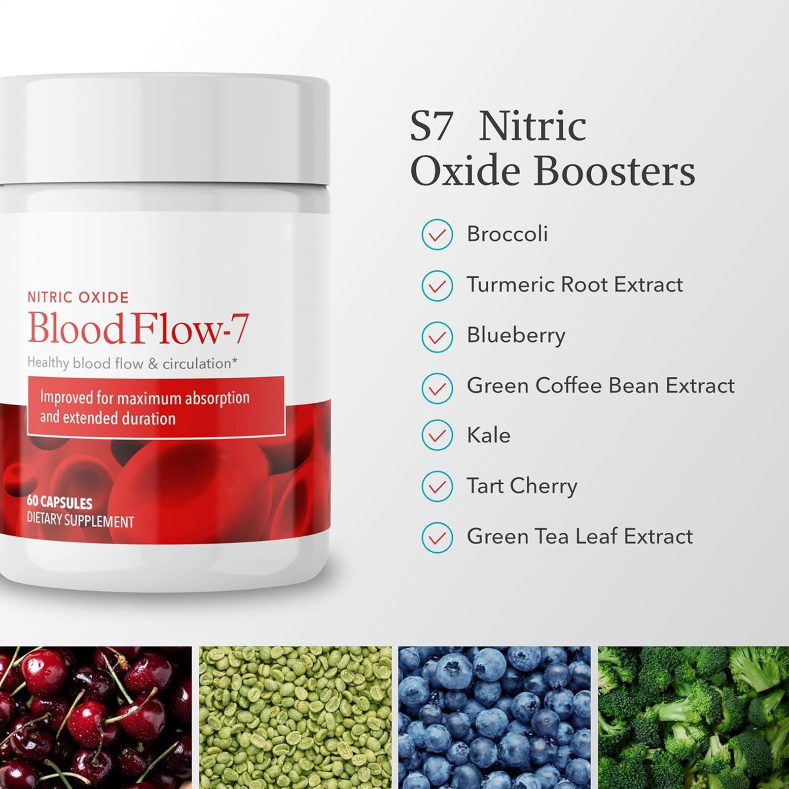 Juvenon BloodFlow-7 Nitric Oxide Supplement - 60 Capsules