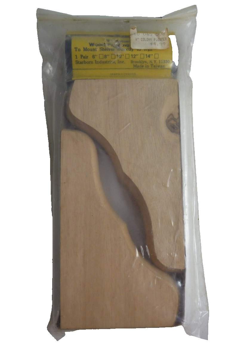 Sculptured Wood Floating Brackets 6" Colony New Old Stock DIY