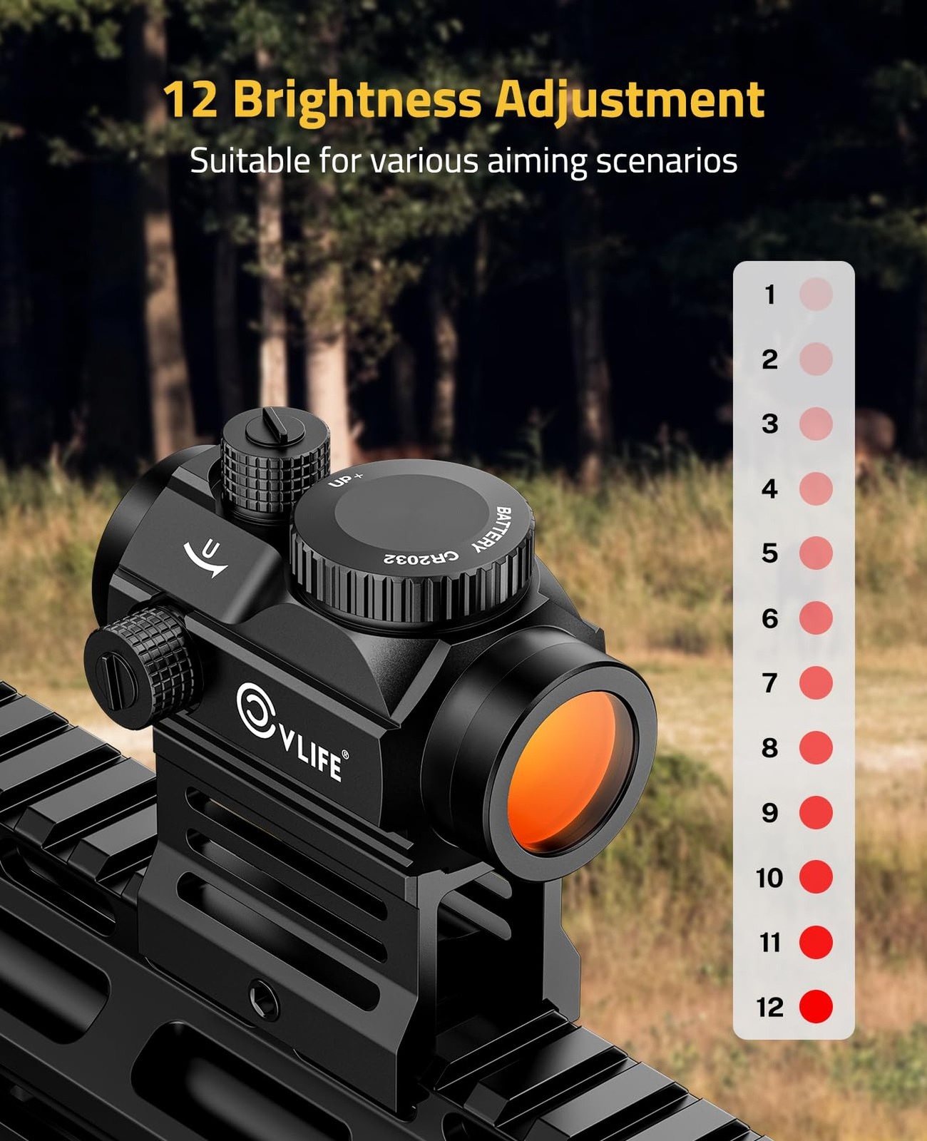 CVLIFE FoxSpook Motion Awake Red Dot Sight, 2 MOA Red Dot Scope Auto On & Off...