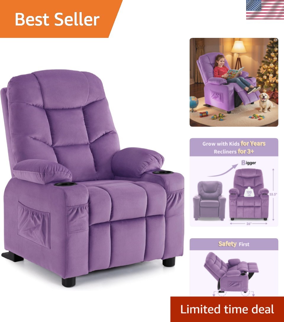 Big Kids Recliner for Ages 3+, Child Reclining Chair, Toddlers Recliner Sofa ...