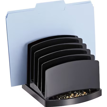 Officemate 22222 Incline Sorter, Black, Plastic, 7 1/2 In W, 7 1/2 In L, 6 3/8