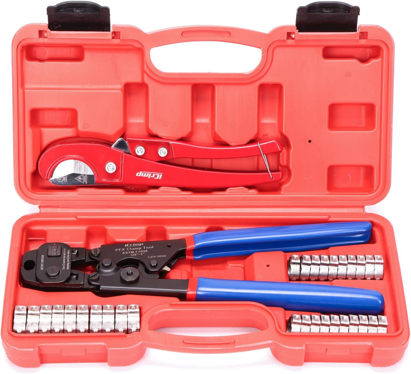 Ratchet PEX Cinch Tool with Clamp Removal Function and Pipe Cutter