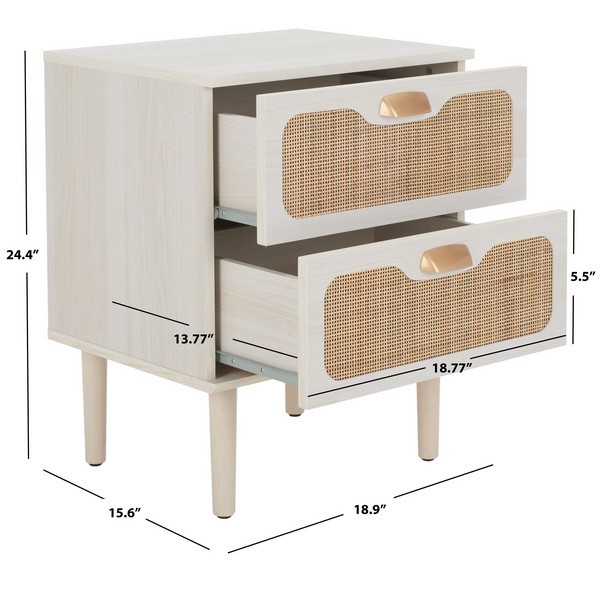 Safavieh IRELIA 2 DRAWER NIGHTSTAND, Reduced Price 2172767200 NST9602C