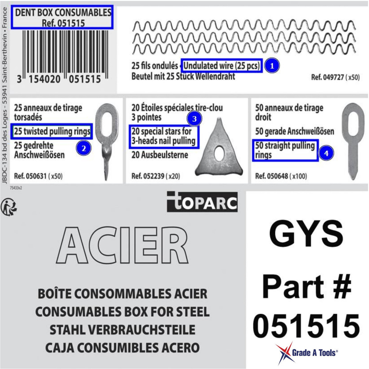 Consumables box for Steel - GYS Steel Dent Pulling