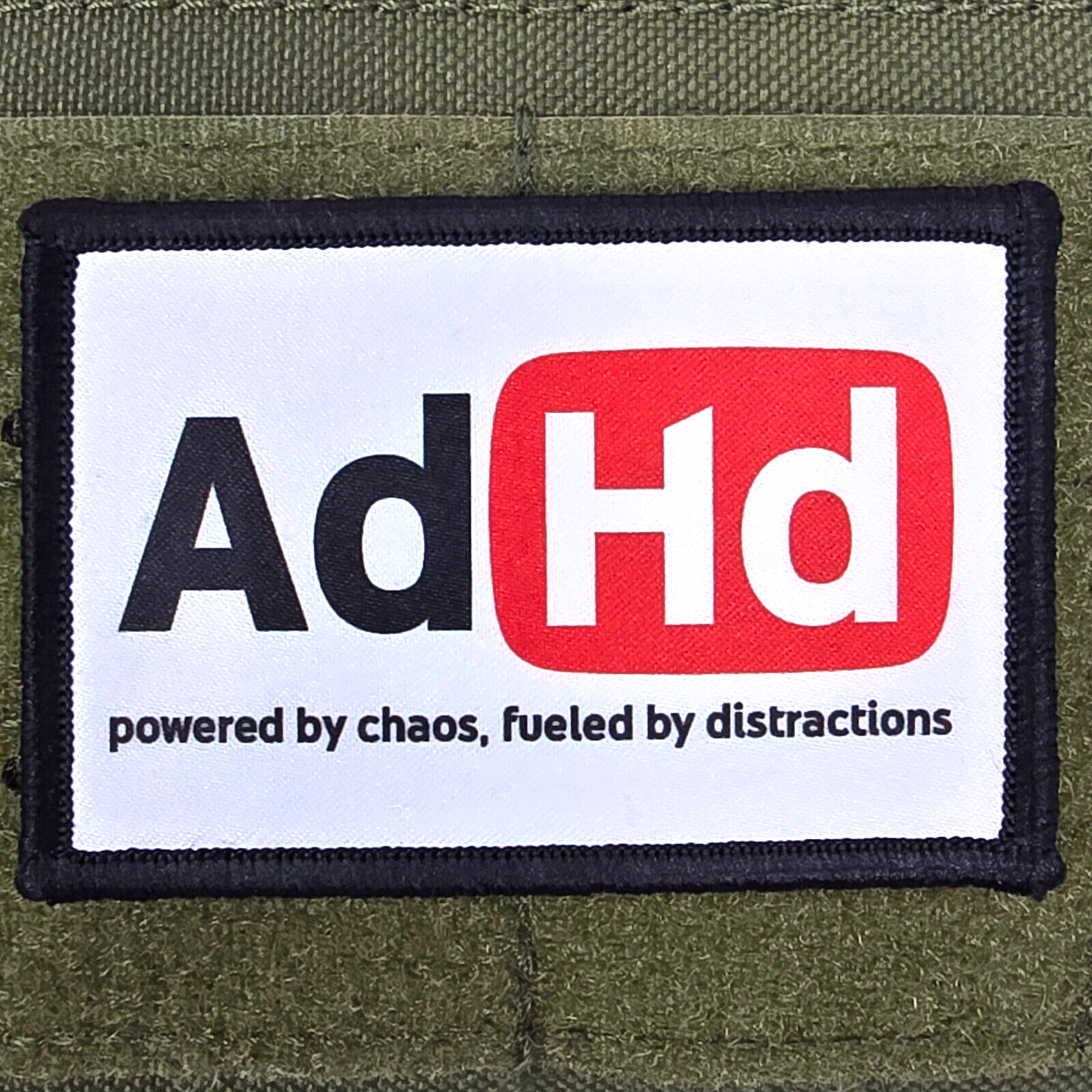 ADHD Meme Patch Moral Tactical Military Army USA Flag Hook & Loop 060