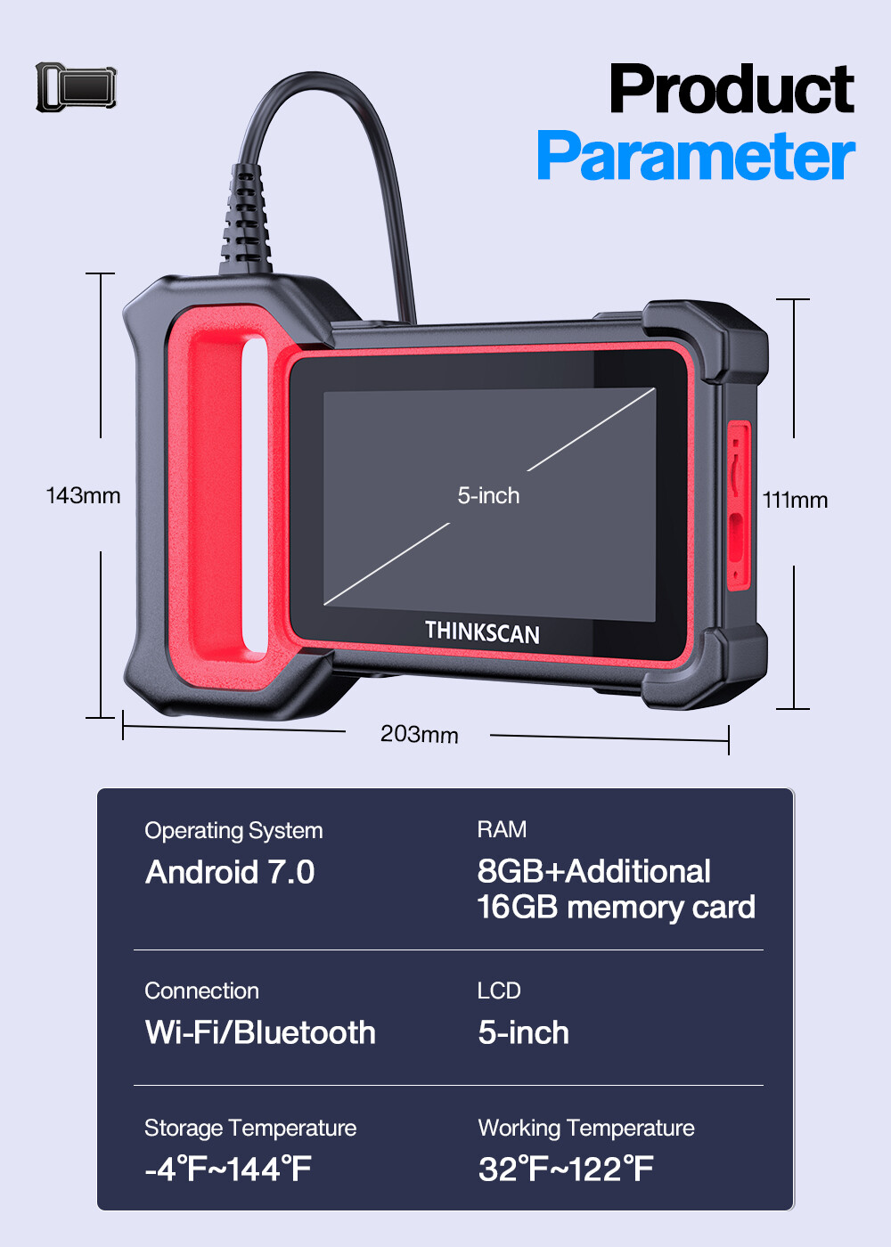 ThinkScan Plus S7 OBD2 Scanner Car Diagnostic Tool With 5 Reset AutoAuth FCA SG